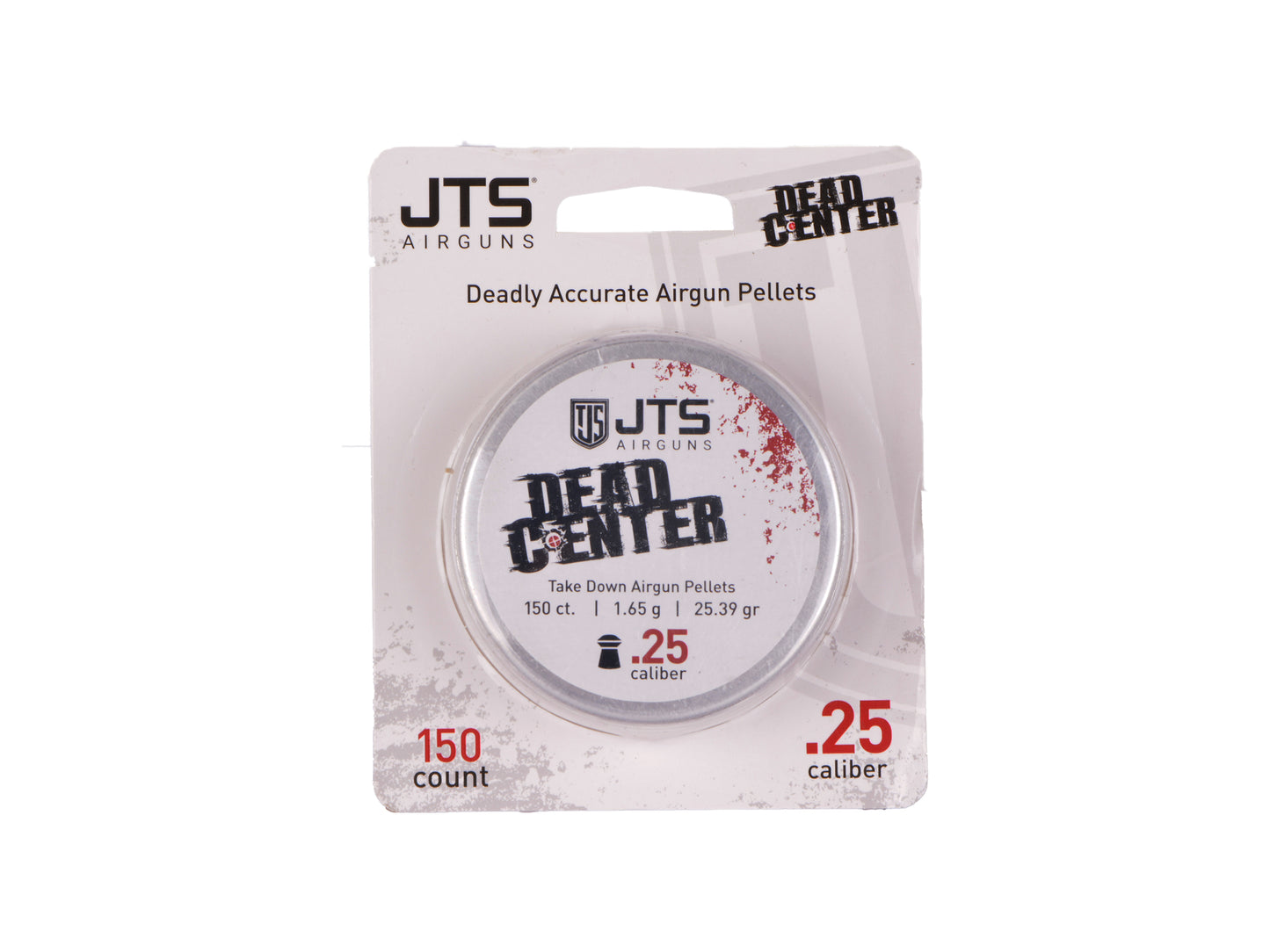 JTS Dead Center Precision .25cal 1.645g (25.39gr) Domed pellets (150 ct) Ind