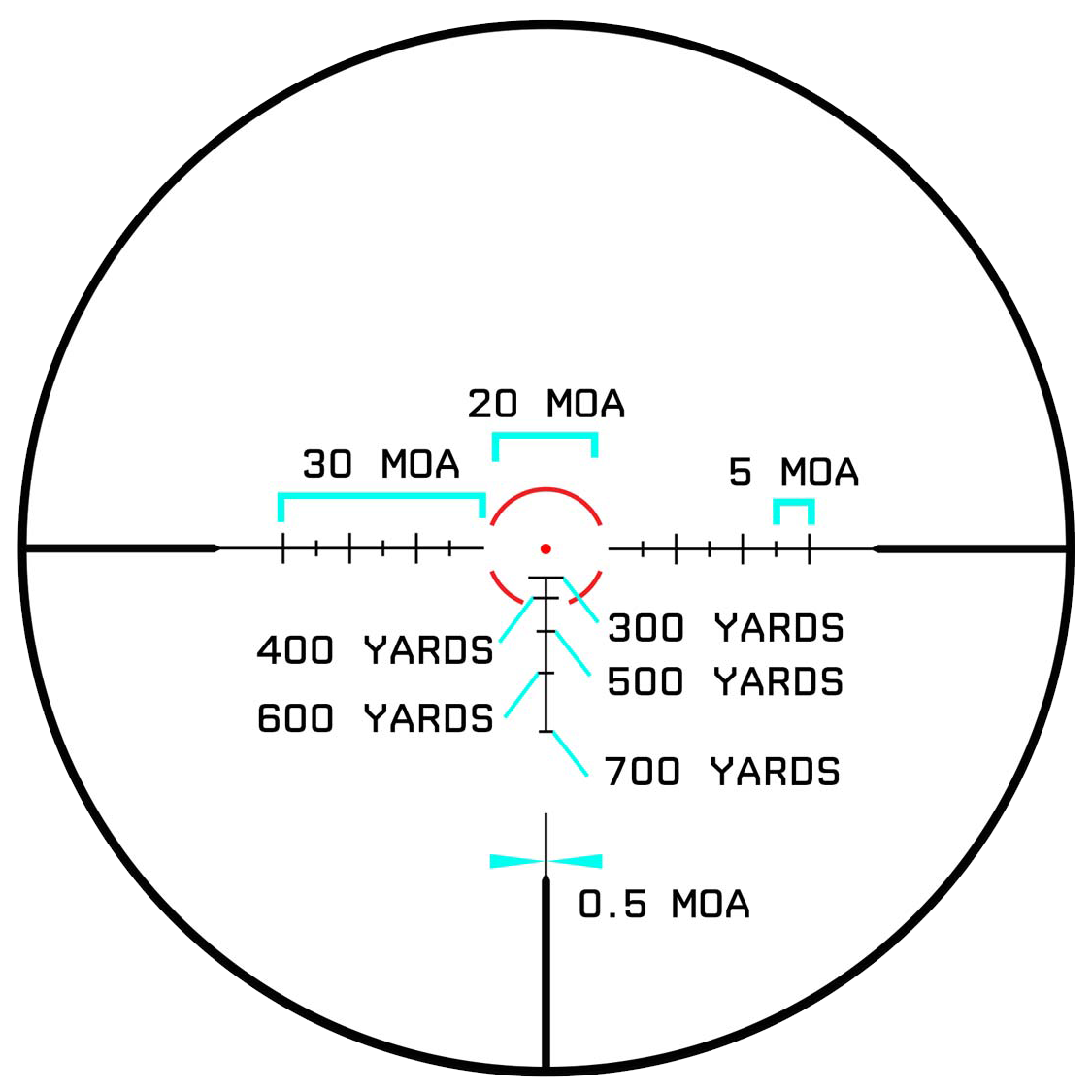 MON Banshee 1-4x20 LPVO Rifle Scope BDC-B1 BLACK