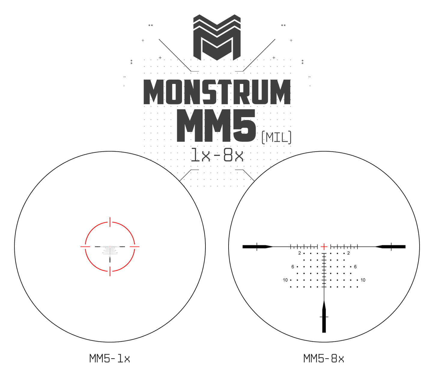 MON Beast 1-8x24 First Focal Plane LPVO Series Morpheus MIL