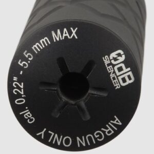 0dB Airgun Silencer 110C Black with 1/2″ UNF