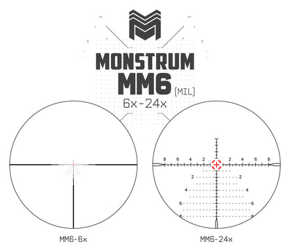 Monstrum Beast 6-24x50 FFP Rifle Scope MM6 — MIL