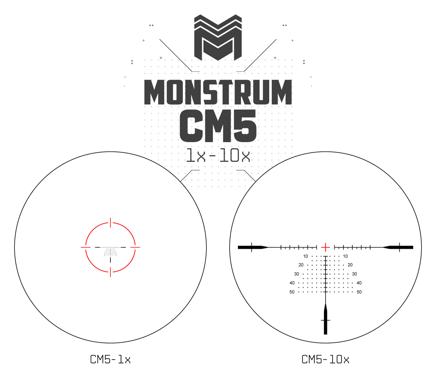 MON Archangel X2 1-10x24 First Focal Plane LPVO Series CM5 MOA