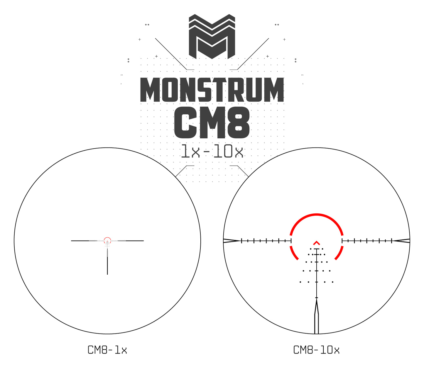 MON Archangel X2 1-10x24 First Focal Plane LPVO Series CM8 MOA