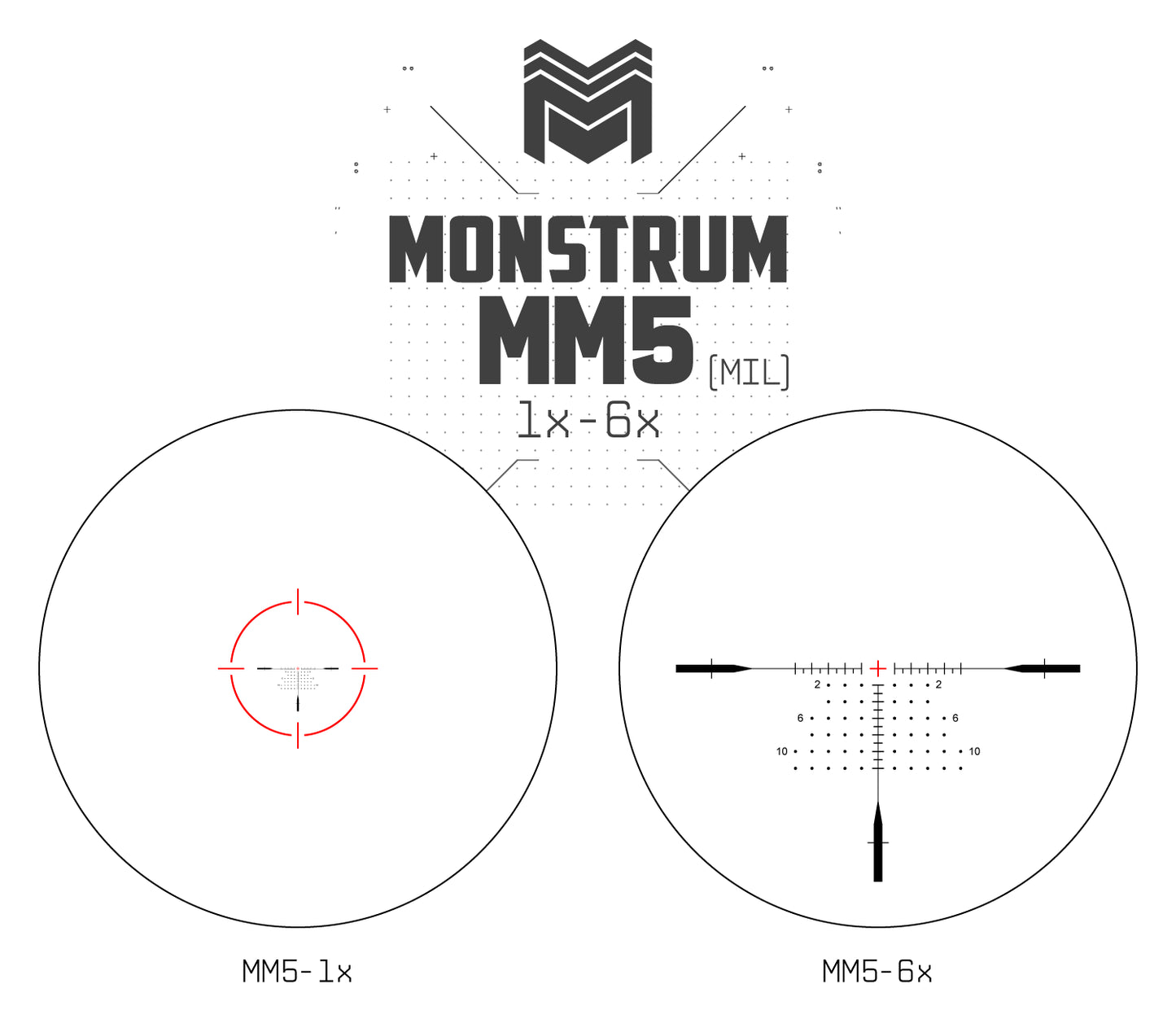 MON Archangel 1-6x24 First Focal Plane LPVO Morpheus - MIL