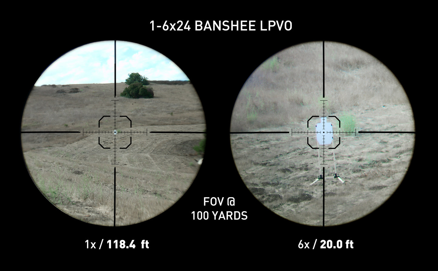 MON Banshee 1-6x24 LPVO Rifle Scope BDC-B1 BLACK