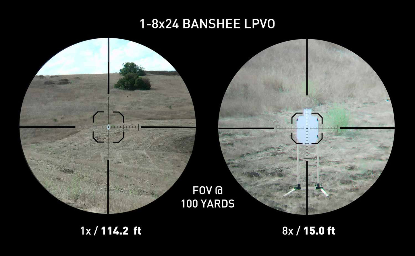MON Banshee 1-8x24 LPVO Rifle Scope MX1 FDE